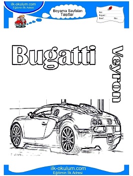 Çocuklar İçin Bugatti Boyama Sayfaları 